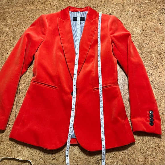 J. Crew Parke Velour One Button Orange Blazer G9101 Sz 00 - Picture 13 of 16